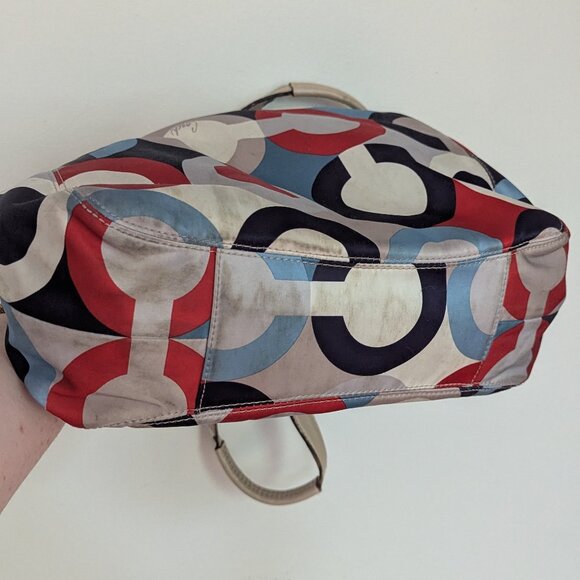 Coach Madison Scarf Print Multicolor Maggie Shoulder Bag Hobo - Picture 5 of 11